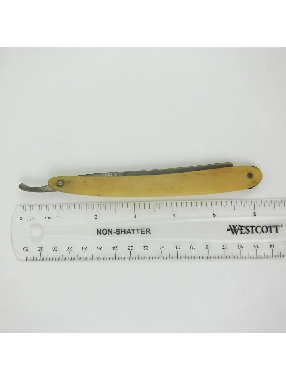 Vintage Straight Razor Liberty Bone Scales Handle & Case